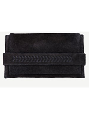 Deri Süet Örgü Deyatlı Clucth