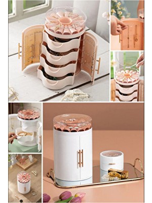 Çekmeceli Kapaklı Askılı Takı Mücevherat Bijuteri Aksesuar Düzenleyici Organizer