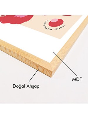 Huhuli HUHU269 Ahşap Çerçeveli 3’lü Tablo Soyut Tema Doğal Ahşap 20 x 30 Boyutlarıyla Dekoratif