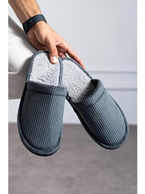 ModaFrato Fitilli Düz Unisex Ev Terliği Kışlık Kadın Erkek Terlik