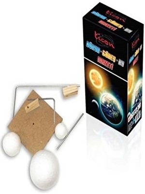 Ticon Dünya-Güneş-Ay Maketi Modeli Ahşap ve Plastik Malzemeden Yapılmış Ölçekli Eğitim Seti