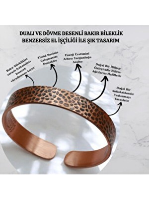 Zırh "dualı Dövmeli Bakır Bileklik - Şık ve Ruhani Tasarım