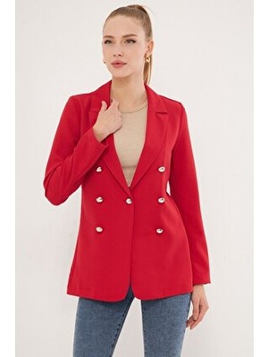 Kadın Kırmızı Düğmeli Ceket ARM-20K001151