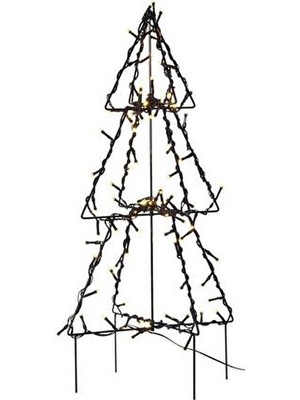 411163 "foldy" Siyah Çelik 90 Ledli Yere Çivili Yılbaşı Ağacı 50CM Yüksekliğinde 30CM Çapında