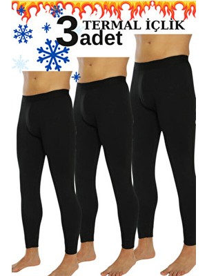 Erkek Siyah Termal Içlik 3’lü Polarlı Kışlık