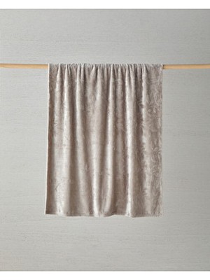 Ramona Jakarlı Supersoft Tv Battaniye 120X160 cm Bej