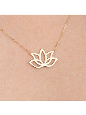 Lotus 925 Ayar Gümüş Kolye Sarı Renk Kadın Kullanıcılar İçin Zarif Tasarım