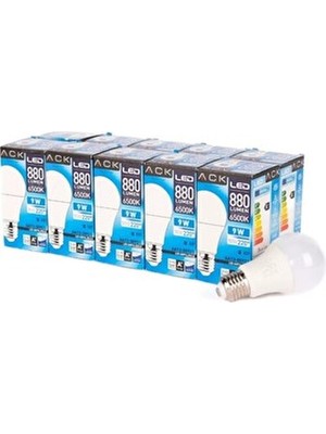 Ack LED Ampul 6500K Beyaz Işık 9W E27