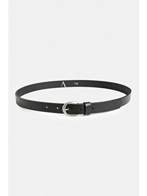 Antioch Siyah Oval Toka Erkek Deri Kemer