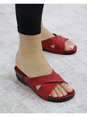 Kadın Kırmızı Venedik/9 Ortopedik Terlik