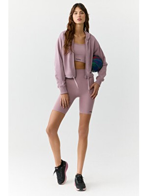 Sılvanna Kadın Midi Dar Paça Sportswear Bisikletçi Gül Kurusu Tayt