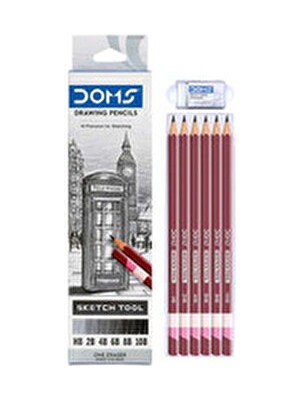 8204 Çizim Kalemleri 6 Parça Set (HB,2B,4B,6B,8B,10B)