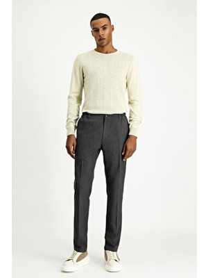 Kiğılı 7 Drop Super Slim Fit Eksra Dar Kesim Beli Lastikli Likralı Klasik Kumaş Pantolon