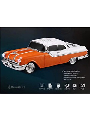 WS-598 Eşref Tek Klasik Araba Kablosuz Bluetooth Hoparlör Speaker Fm Radyo Sd Kart USB