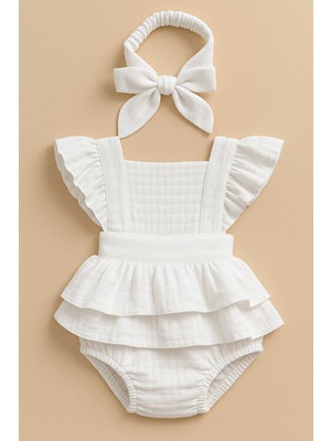 İpek Atlas Kız Bebek ve Çocuk Müslin Elbise Fiyonklu Kolsuz Regular Siluetiyle Şık Yaz Stili