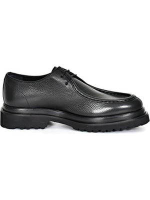 Tuna Hakiki Deri Siyah Erkek Loafer Ayakkabı Eva Taban - 3094 Düz Topuk ve Casual Kullanım İçin