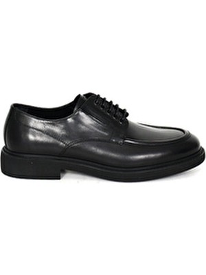 Tuna Hakiki Deri Siyah Klasik Erkek Ayakkabı Eva Taban Bağcıklı Model Şık Günlük Kullanım İçin