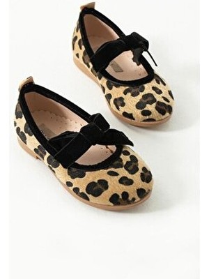 Kız Bebek ve Çocuk Leopar Desenli Yumuşak Dokulu Babet