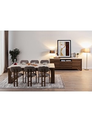 Madera Yemek Odası Takımı, 220 cm Masa