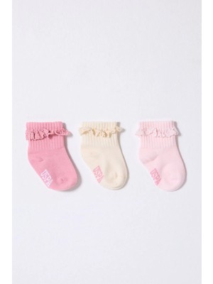 Bfs   U.s.polo Kız Bebek Çorap USB2208 Pudra Ekru Somon