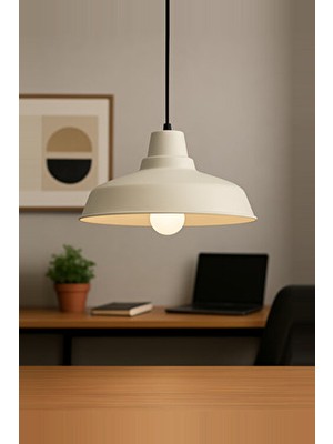 Lunora Metal Tekli Krem Sarkıt Avize Retro Model Modern Endüstriyel Mufak Hol Cafe Salon Avize