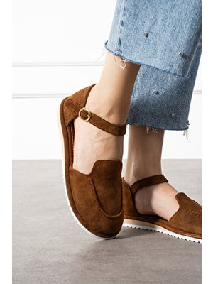 Hakiki Süet Ultra Hafif Kemer Detaylı Tokalı Kadın Makosen – Rahat ve Şık Günlük Ayakkabı