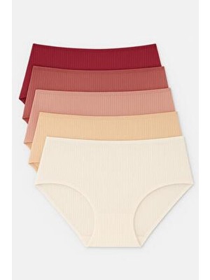 5'li Ekonomik Paket 2905 Pamuk Kumaş Bato Büyük Beden Slip Külot