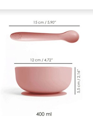 Baby Bebek Kapaklı Mama Kasesi ile Kaşık Ergonomik Tasarımlı Pembe Silikon Vakumlu 400 ml