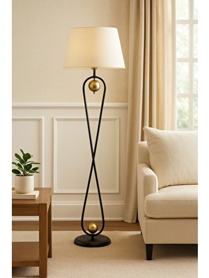 Forever Siyah Gövde Gold Detaylı Modern Lambader