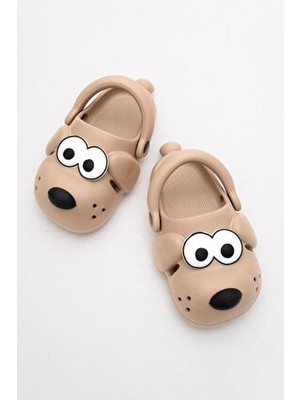 İncim Doggy Vizon Unisex Çocuk Terlik Yaz Sezonu için Bej Renkli Su Geçirmez EVA Malzemeden