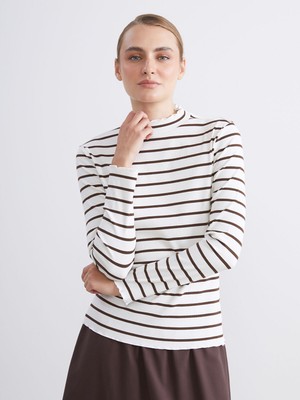 Lc Waikiki Yeni Sezon Dik Yaka Çizgili Kadın Body