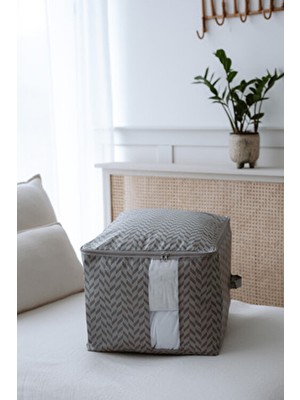 Şeffaf Pencereli Dolap / Baza Düzenleyici Yorgan, Yastık Saklama Çantası - Büyük 40X50X32 cm