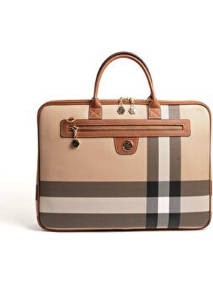 Silver & Polo Bej - Taba SP1175 Kadın Laptop & Evrak Çantası