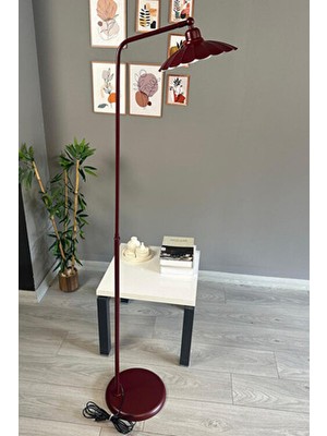 Bamyum Vişne Çürüğü Renkli Metal Lambader Düz Gövde ile Modern Tasarım Oturma Odası Lambası