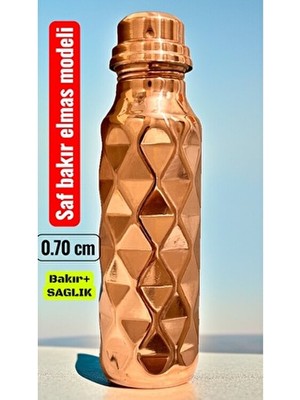 %100 Bakır El Yapımı Su Matarasi 700 ml Sağlık Için Çok Faydalı Bakır Suluk Bakir Termos Bakırmatara