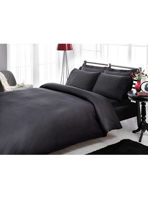 Premium Basic Nevresim Takımı Stripe King Siyah