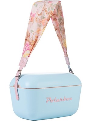 Prinkstyle Flower Pink %100 Pamuk Kayışlı Mavi Pembe Soğuk ve Sıcak Tutucu Thermo Çanta 12 Lt