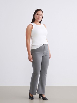 Lc Waikiki Yeni Sezon Büyük Beden Flare Kadın Jean Pantolon