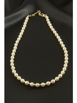 Krem Rengi Inci Kolye