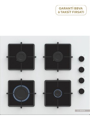 POP6C2P30O Serie 4 Beyaz Cam Ankastre Ocak