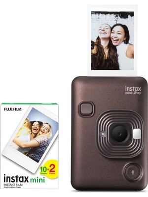 Instax Mini Liplay Hybrid Deep Bronze Fotoğraf Makinesi + 20'li Film Seti
