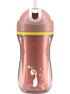 Pembe Kız Çocuk Pipetli Spor Bardak