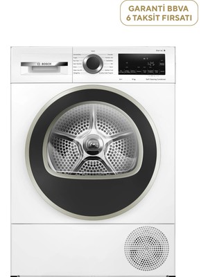 WQG244C1TR Serie 6 Beyaz Isı Pompalı Kurutma Makinesi 9 kg