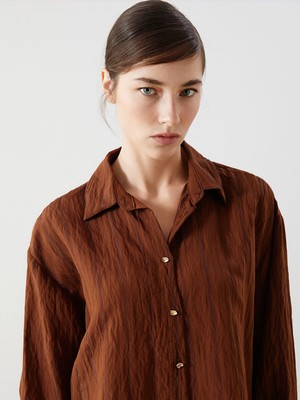 Lc Waikiki Yeni Sezon Çizgili Oversize Kadın Gömlek