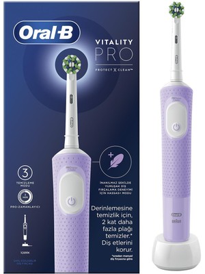 D103 Vitality Pro Cross Action Lila Şarjlı Diş Fırçası