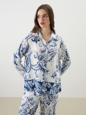 Lc Waikiki Yeni Sezon Desenli Oversize Kadın Gömlek