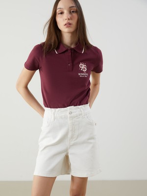 Lc Waikiki Yeni Sezon Polo Yaka Nakışlı Kadın Tişört