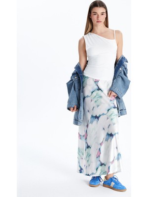 Lc Waikiki Yeni Sezon Beli Lastikli Desenli Saten Etek