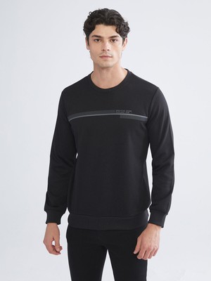 Lc Waikiki Yeni Sezon Bisiklet Yaka Baskılı Erkek Sweatshirt