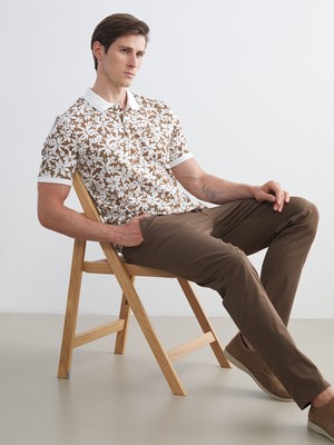 Lc Waikiki Yeni Sezon Polo Yaka Desenli Penye Erkek Tişört